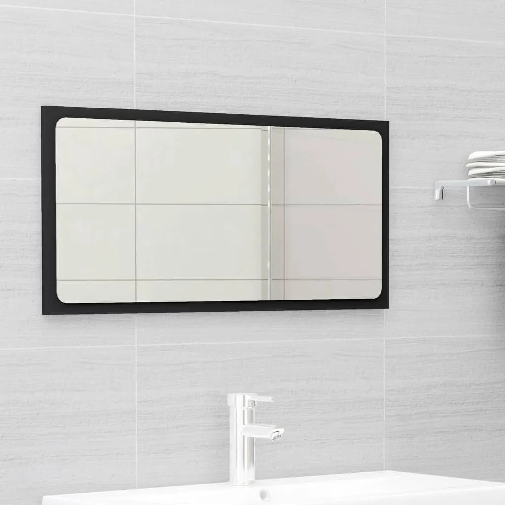 2 Piece Bathroom Furniture Set Black Chipboard