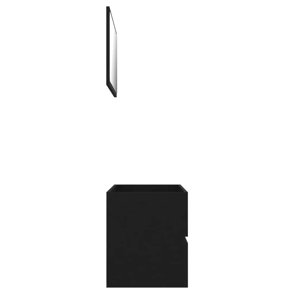 2 Piece Bathroom Furniture Set Black Chipboard