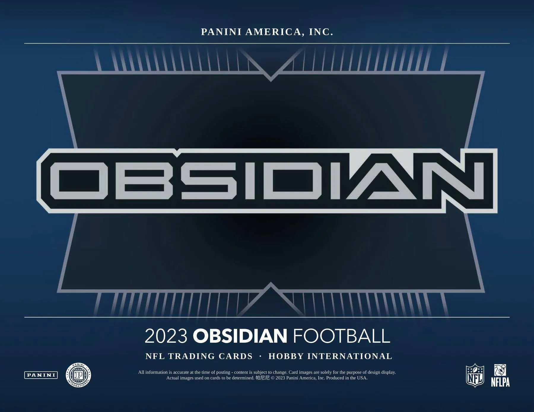 2023 Panini Obsidian Football International Hobby Box