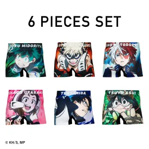＜僕のヒーローアカデミア＞6 PIECES SET/緑谷出久 爆豪勝己 轟焦凍 麗日お茶子 飯田天哉 蛙吹梅雨　アンダーパンツ　メンズ　ポリエステルタイプ