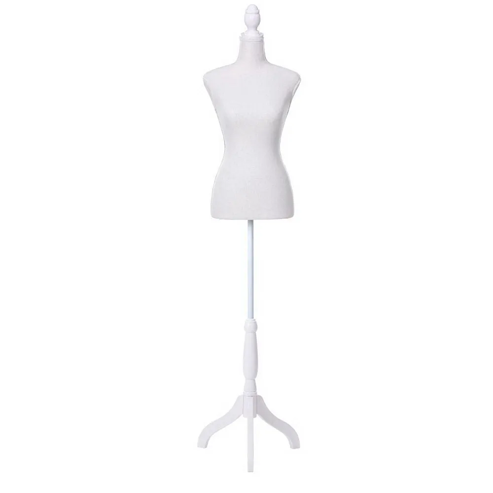 Adjustable Pinnable Female Mannequin 170cm Canvas Cover Tailor White