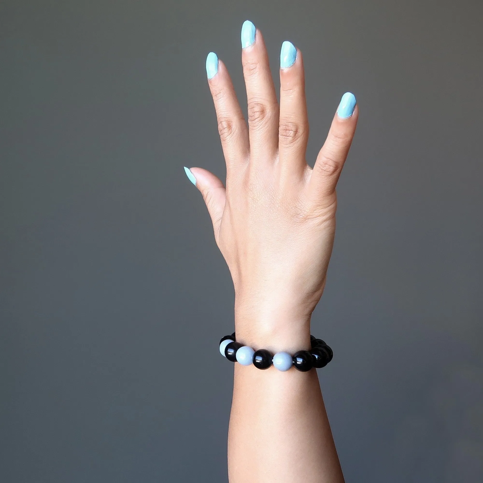 Angelite Bracelet Rainbow Obsidian