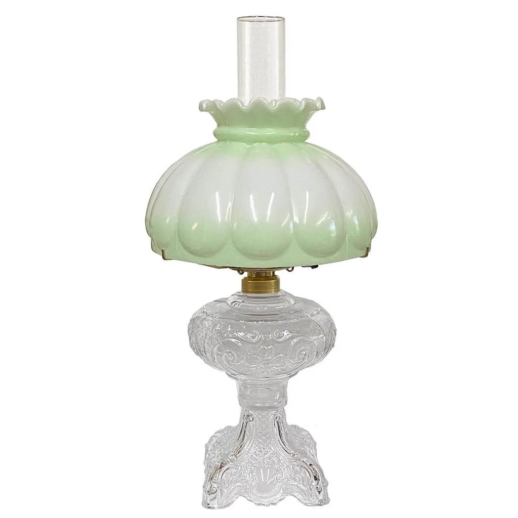Antique Glass Lamp, Splash of Green