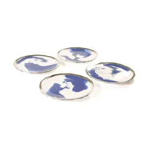 Aquos Blue W/White Appetizer Plate (1 Pc.)