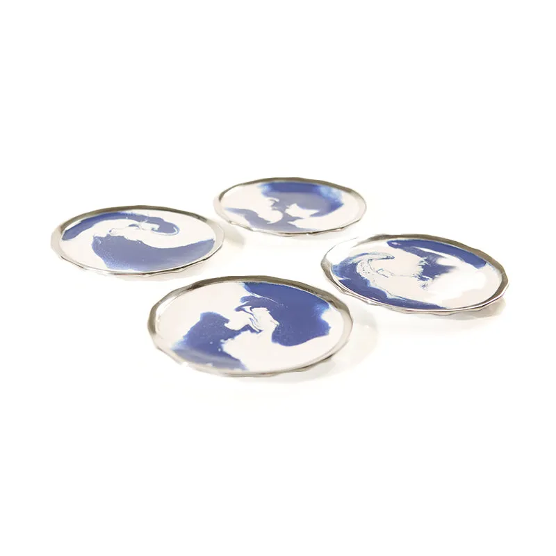 Aquos Blue W/White Appetizer Plate (1 Pc.)
