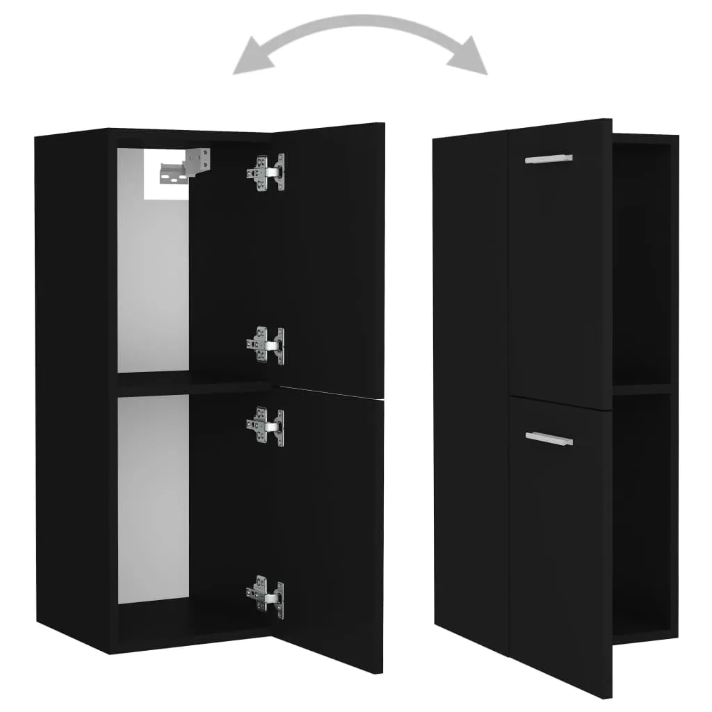 Bathroom Cabinet Black 30x30x80 cm Chipboard