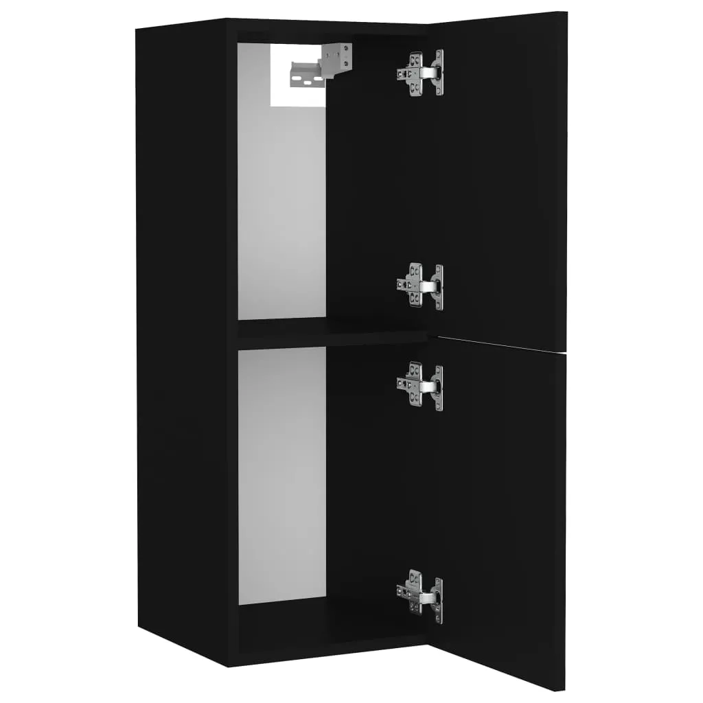 Bathroom Cabinet Black 30x30x80 cm Chipboard