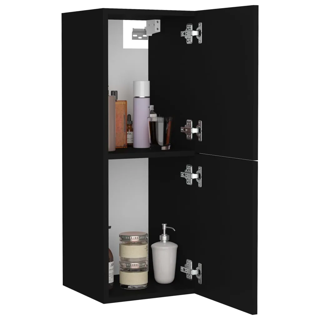 Bathroom Cabinet Black 30x30x80 cm Chipboard