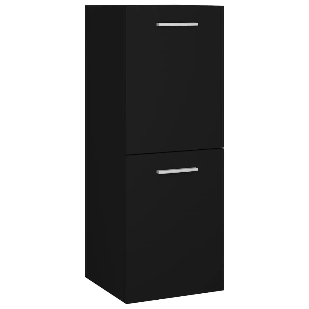 Bathroom Cabinet Black 30x30x80 cm Chipboard