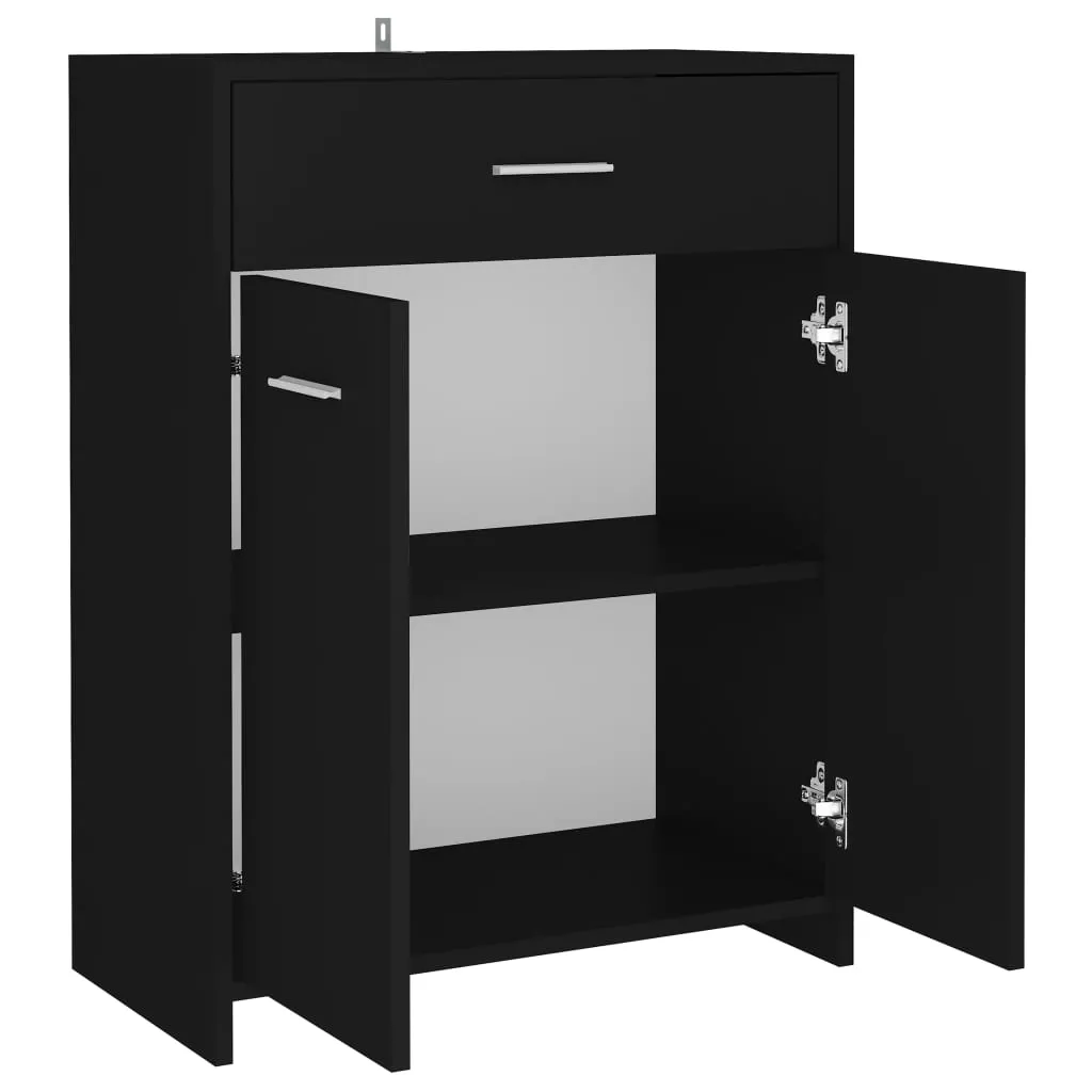 Bathroom Cabinet Black 60x33x80 cm Engineered Wood