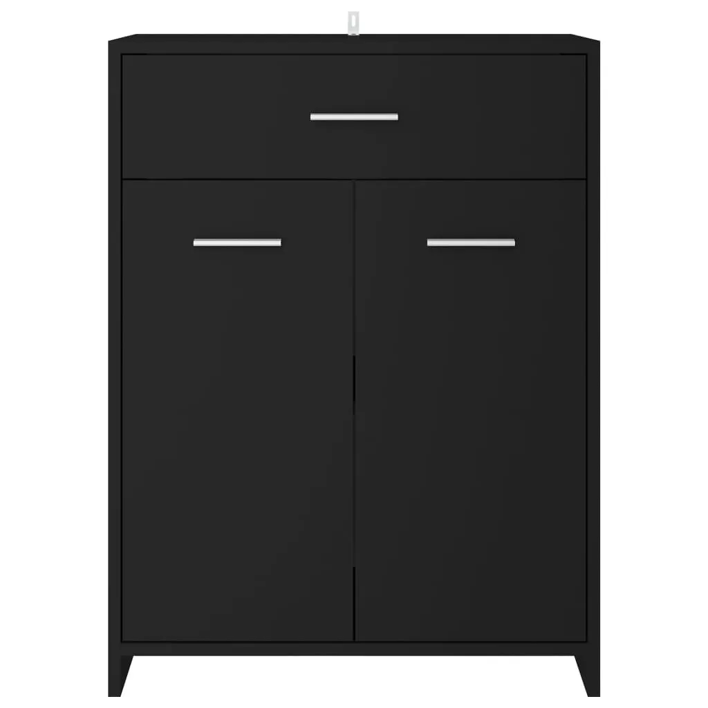 Bathroom Cabinet Black 60x33x80 cm Engineered Wood