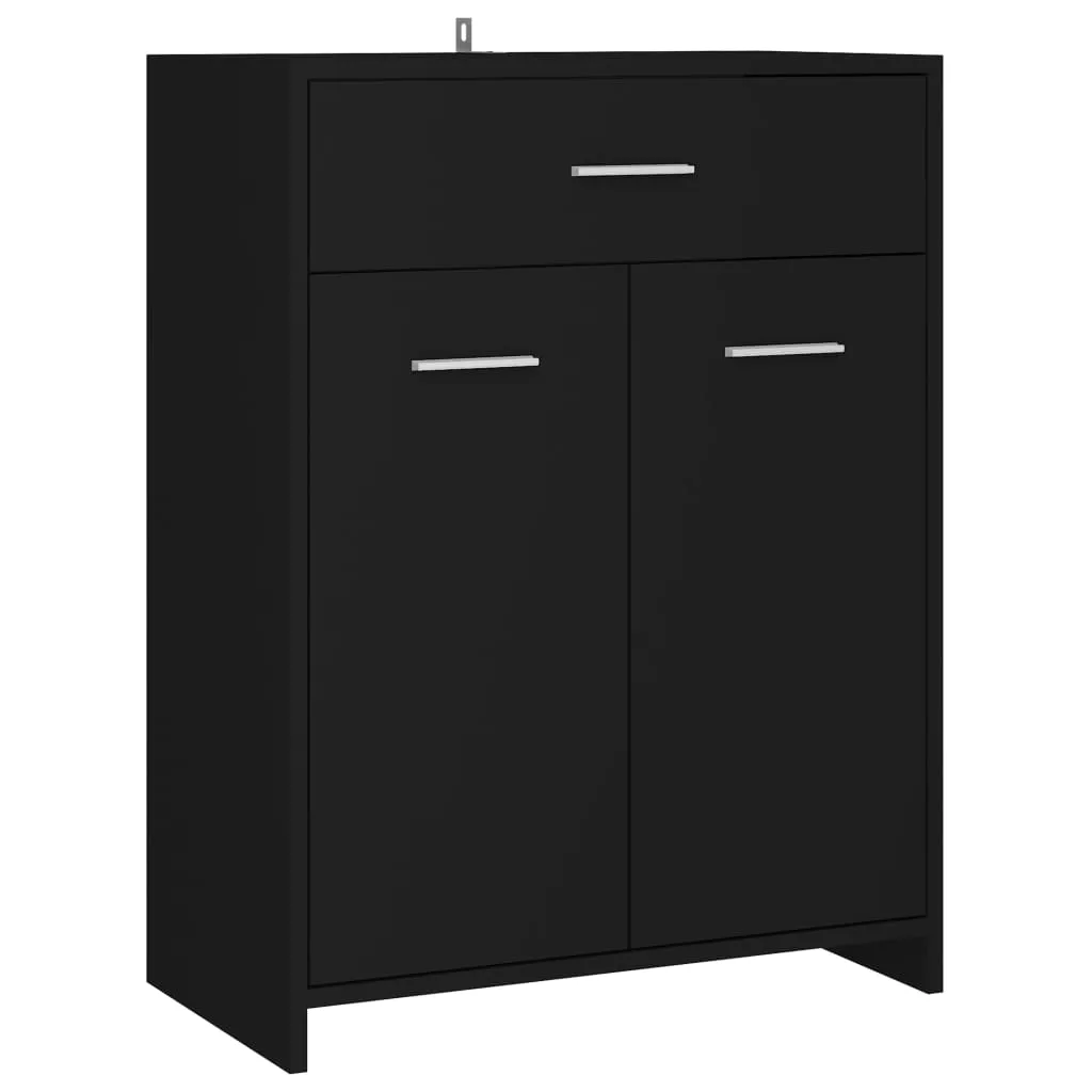 Bathroom Cabinet Black 60x33x80 cm Engineered Wood