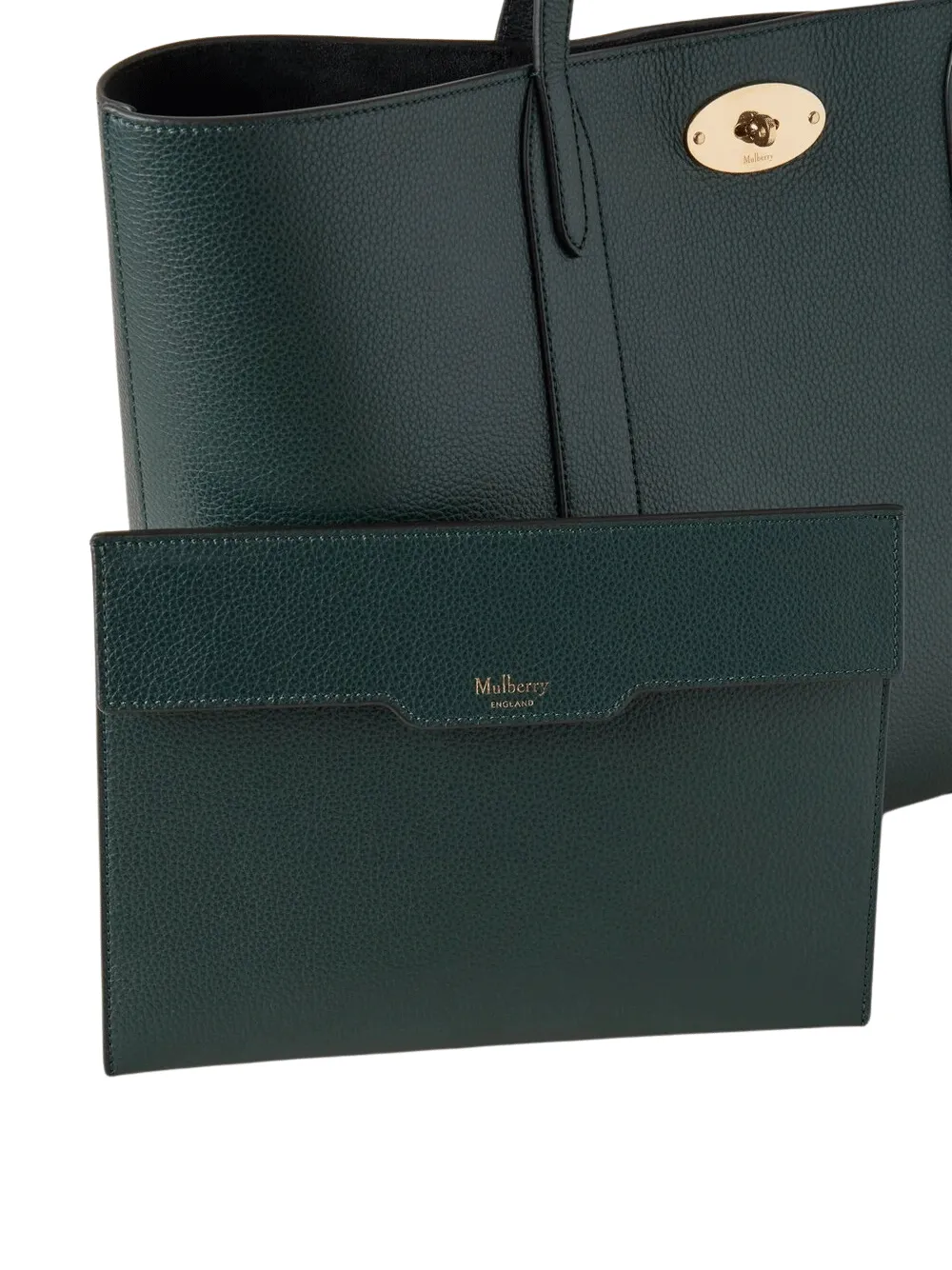 Bayswater Tote Mulberry Green Small Classic Grain