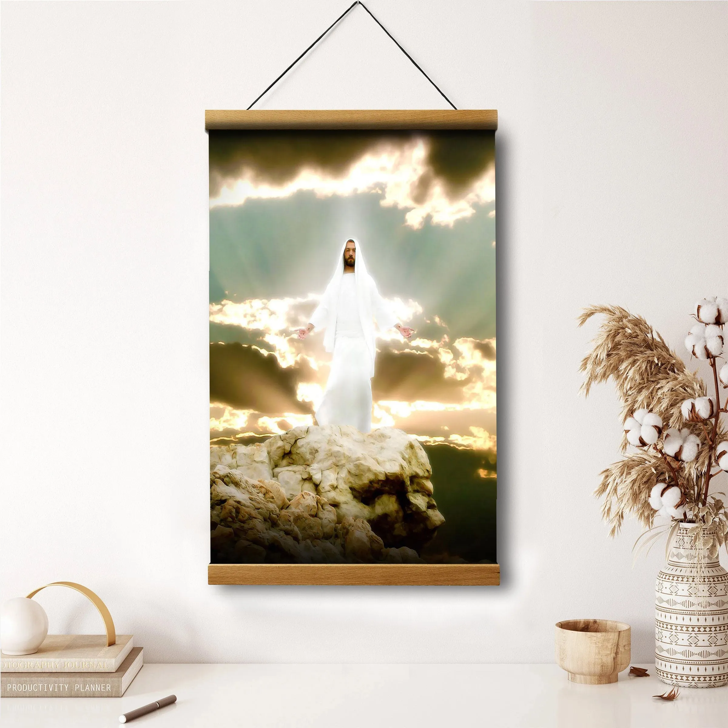 Behold My Beloved Son Hanging Canvas Wall Art - Jesus Picture - Jesus Portrait Canvas - Religious Canvas