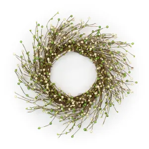 Berry & Pip Cream Green Wreath - 22 Inch
