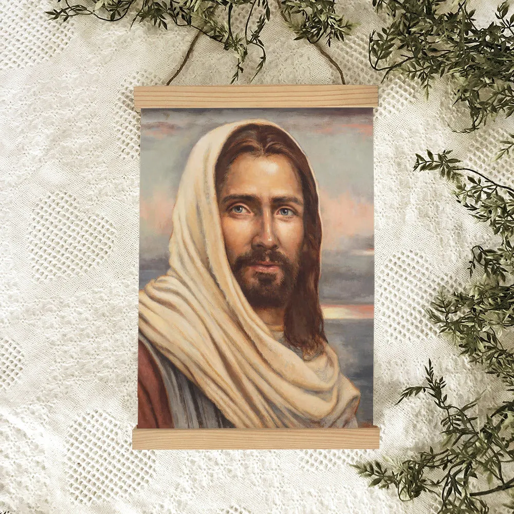 Blessed Savior Hanging Canvas Wall Art - Jesus Picture - Jesus Portrait Canvas - Religious Canvas