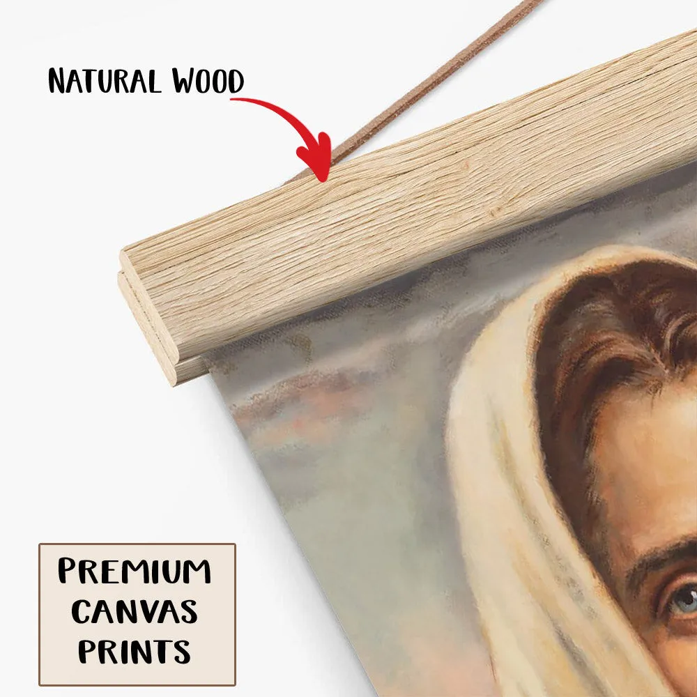 Blessed Savior Hanging Canvas Wall Art - Jesus Picture - Jesus Portrait Canvas - Religious Canvas
