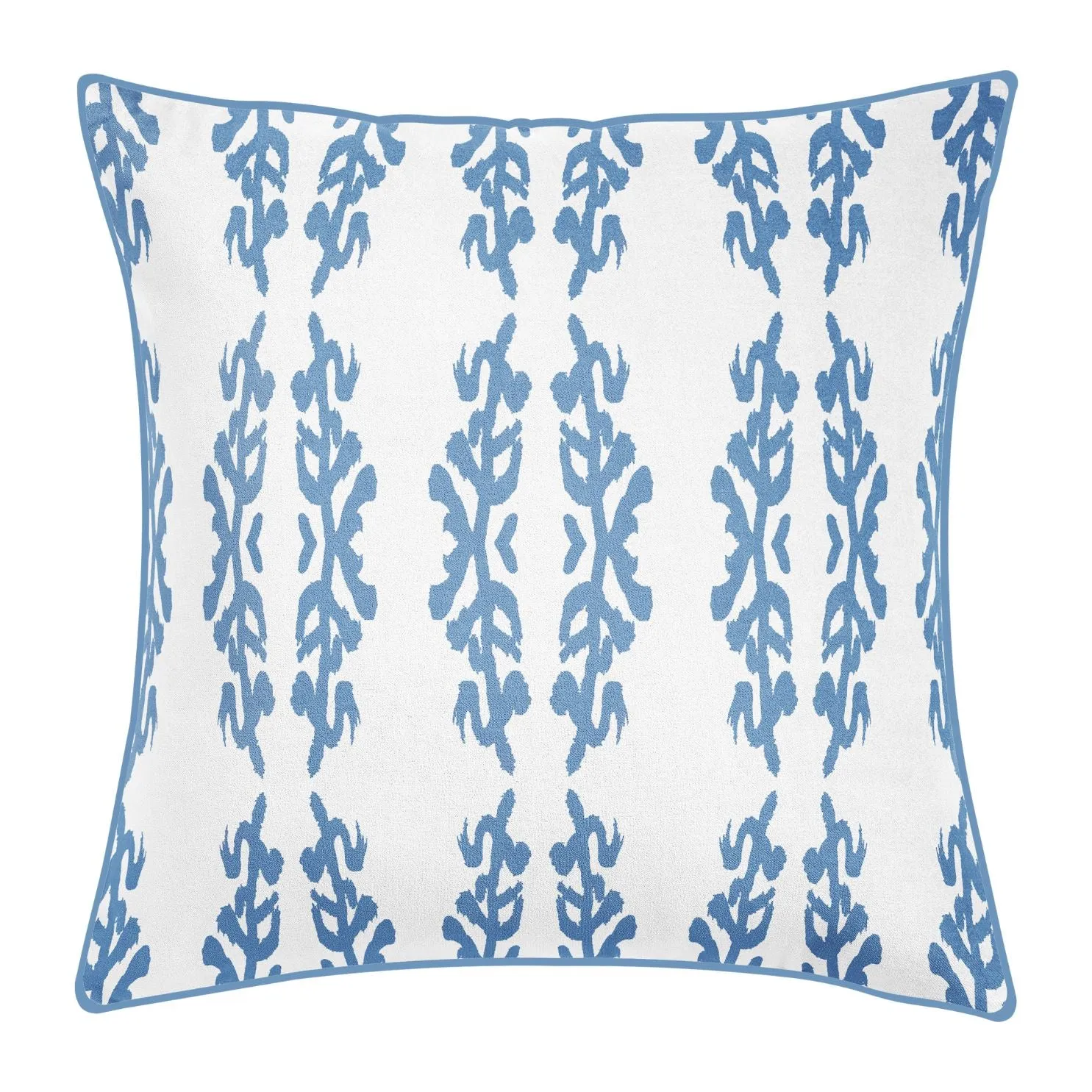 Coral Gardens Embroidered 22x22 Pillow in Blue
