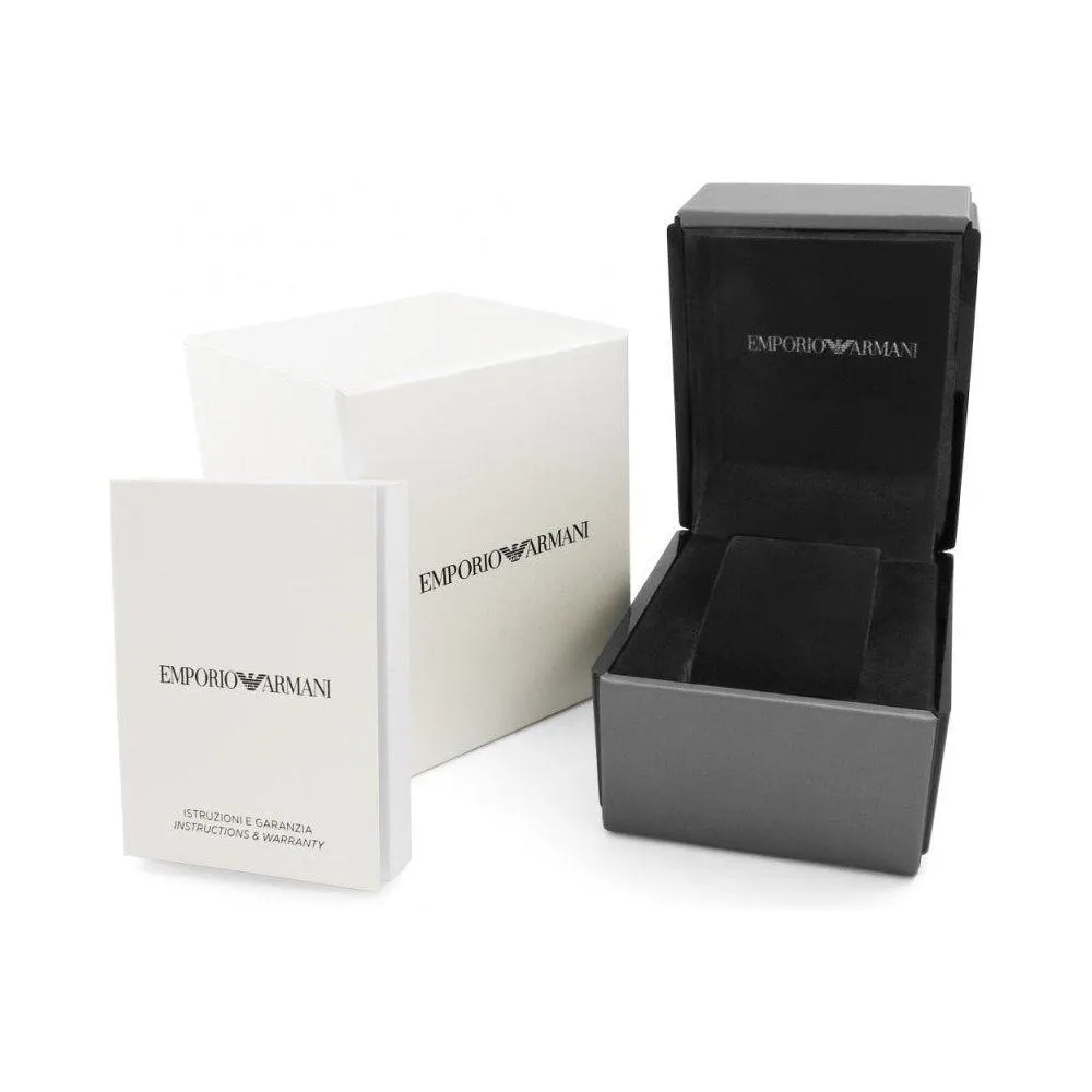 Emporio Armani Sleek Black Steel Chronograph Timepiece
