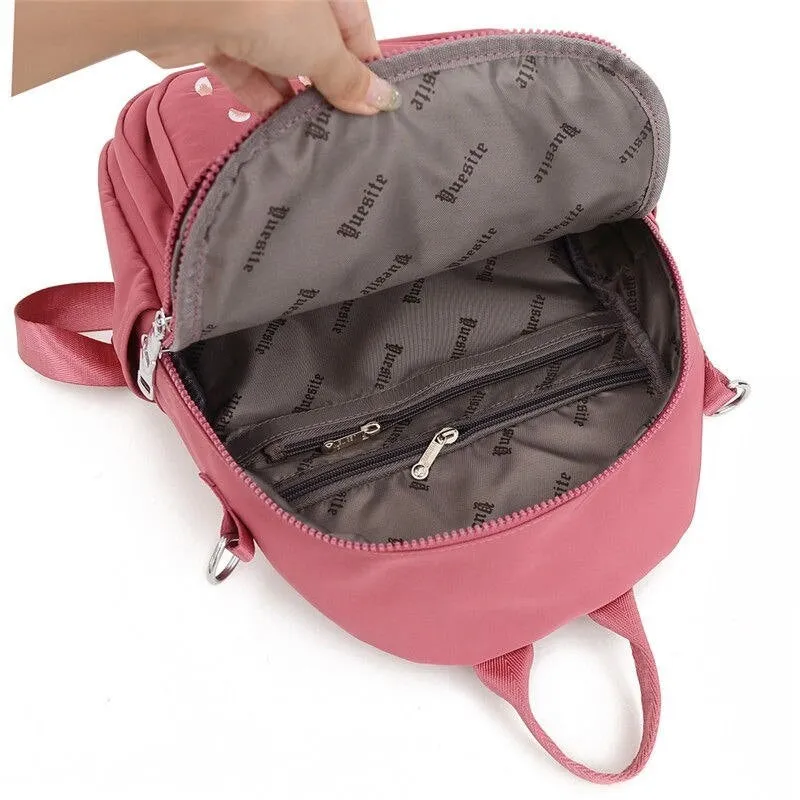 Fashion Embroidered Waterproof Female Shoulder Backpack