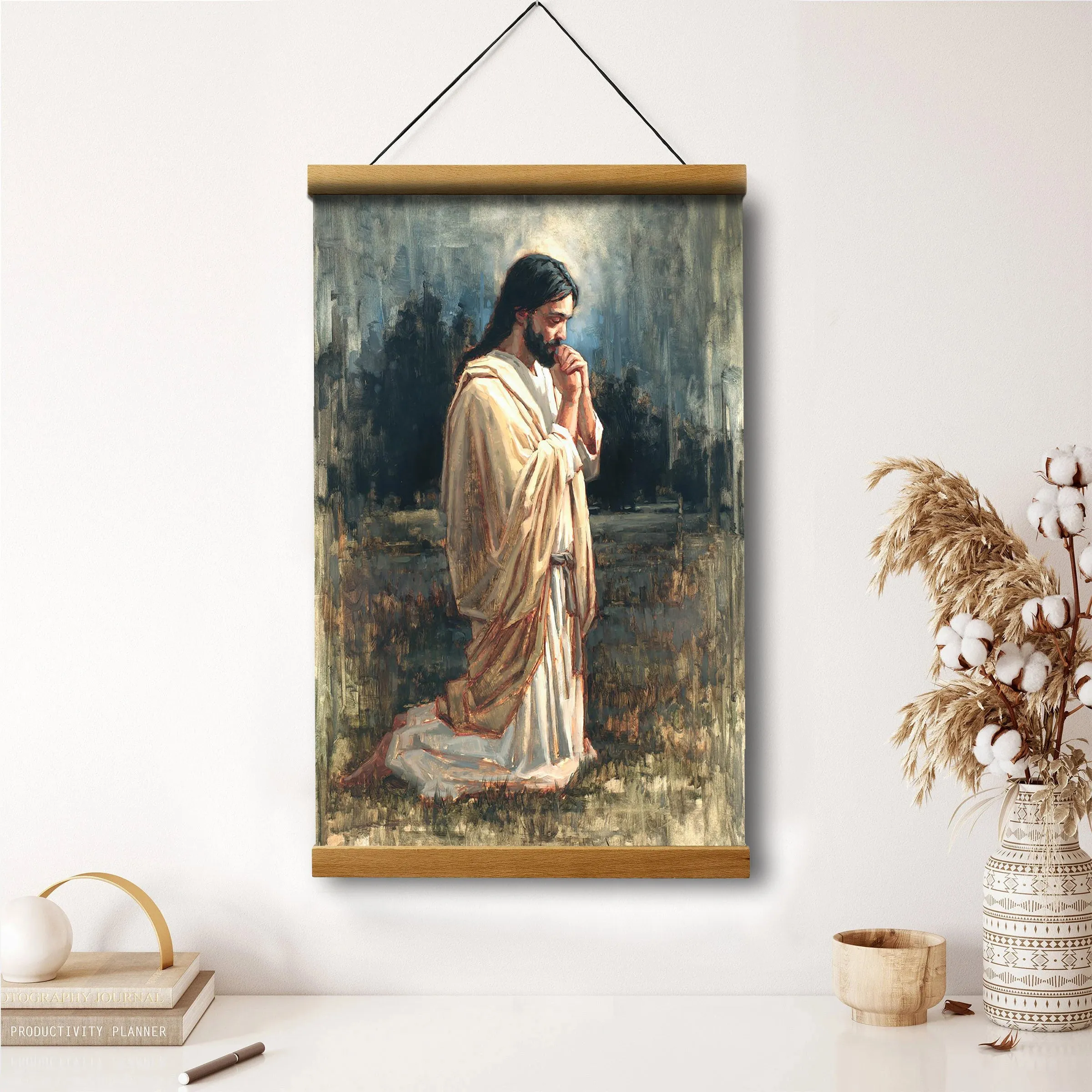 For Those Who Will Believe In Me Hanging Canvas Wall Art - Jesus Picture - Jesus Portrait Canvas - Religious Canvas
