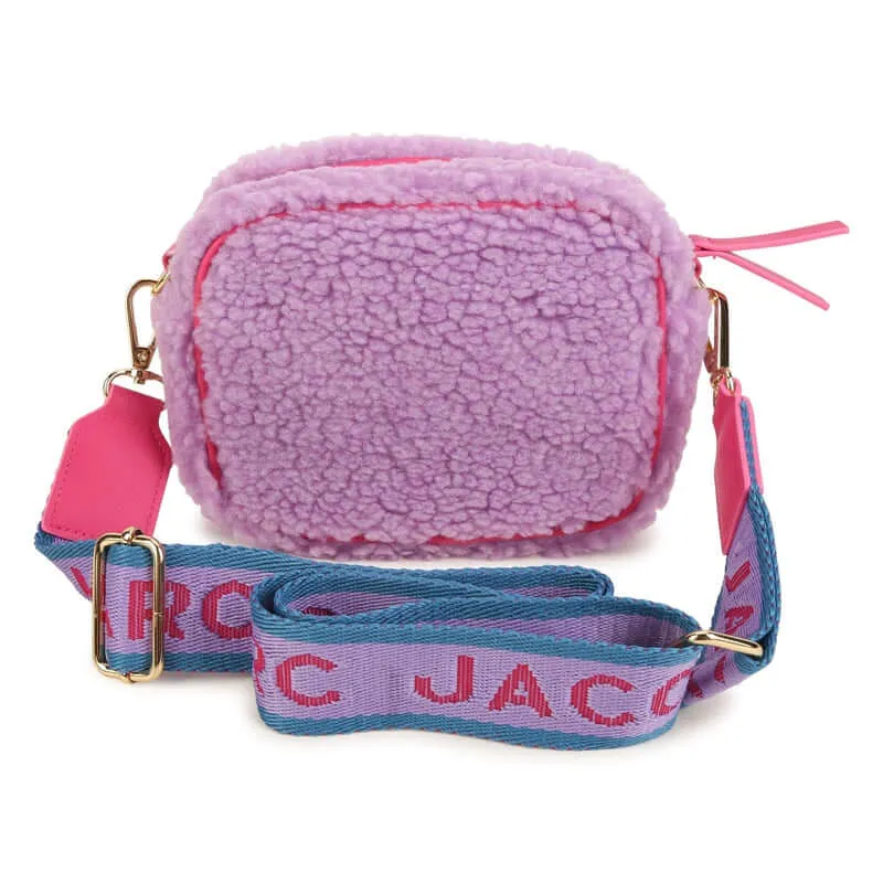 Girls Purple Faux Shearling Shoulder Bag