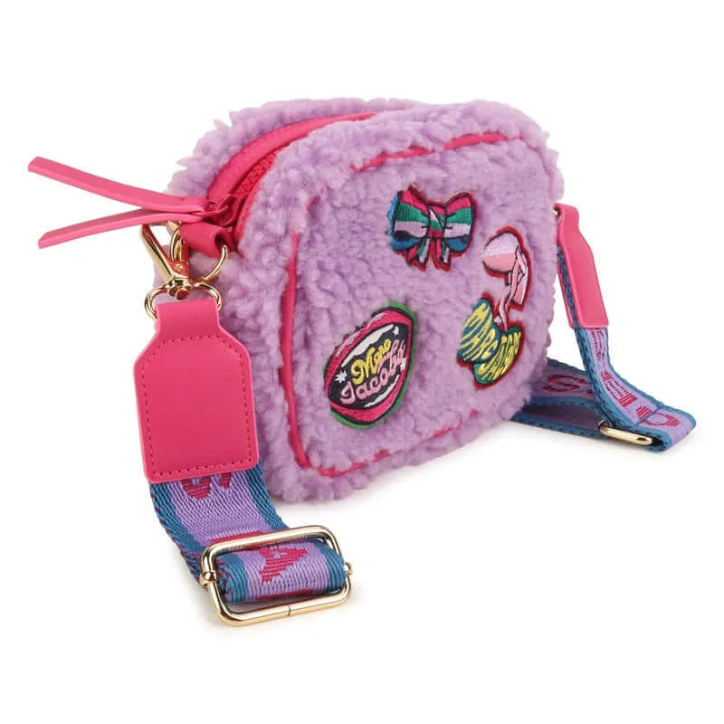 Girls Purple Faux Shearling Shoulder Bag