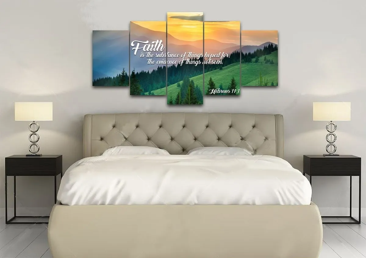 Hebrew 111 Faith Is The Substance Of Things Wall Art Canvas Print - Christian Canvas Wall Art