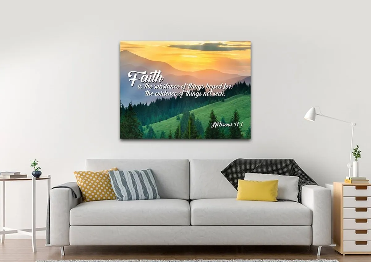 Hebrew 111 Faith Is The Substance Of Things Wall Art Canvas Print - Christian Canvas Wall Art
