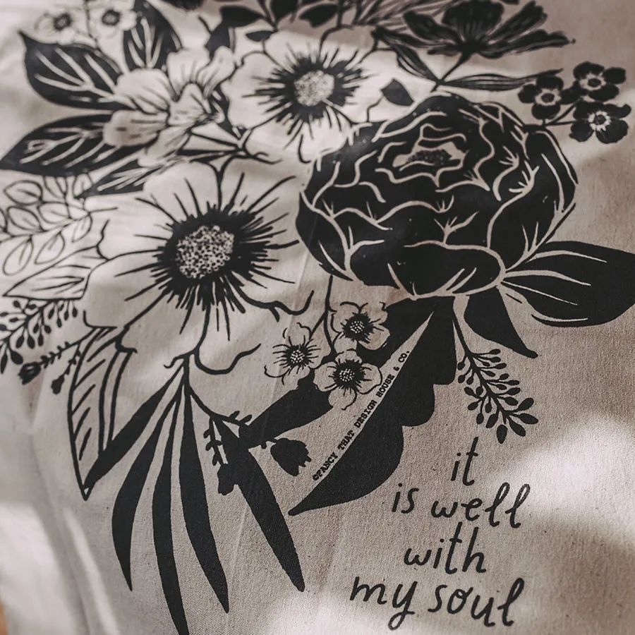 It Is Well with My Soul Floral Canvas Wall Hanging Banner