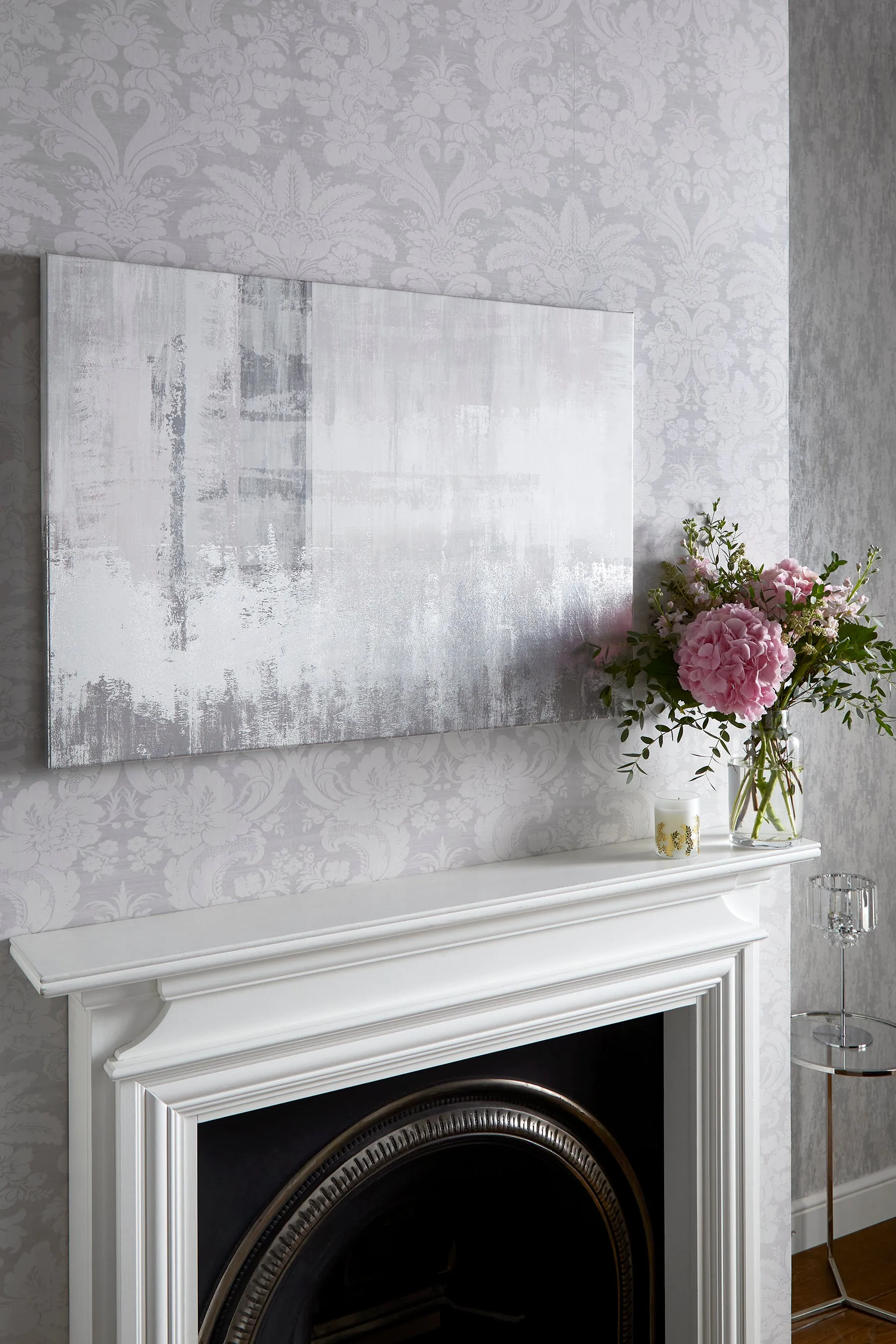Laura Ashley Wallart Abstract Canvas Pale Charcoal 115040