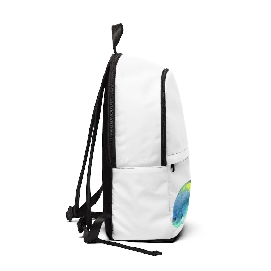 Light Blue and Yellow Fish Unisex Fabric Backpack