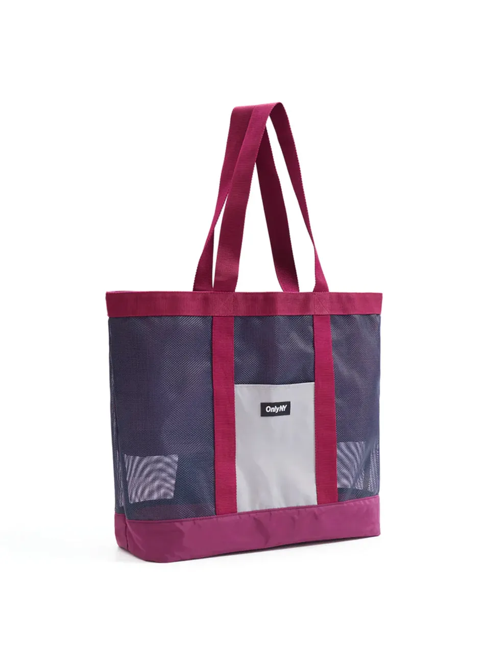 Magenta Mesh Tote Bag for Everyday Use