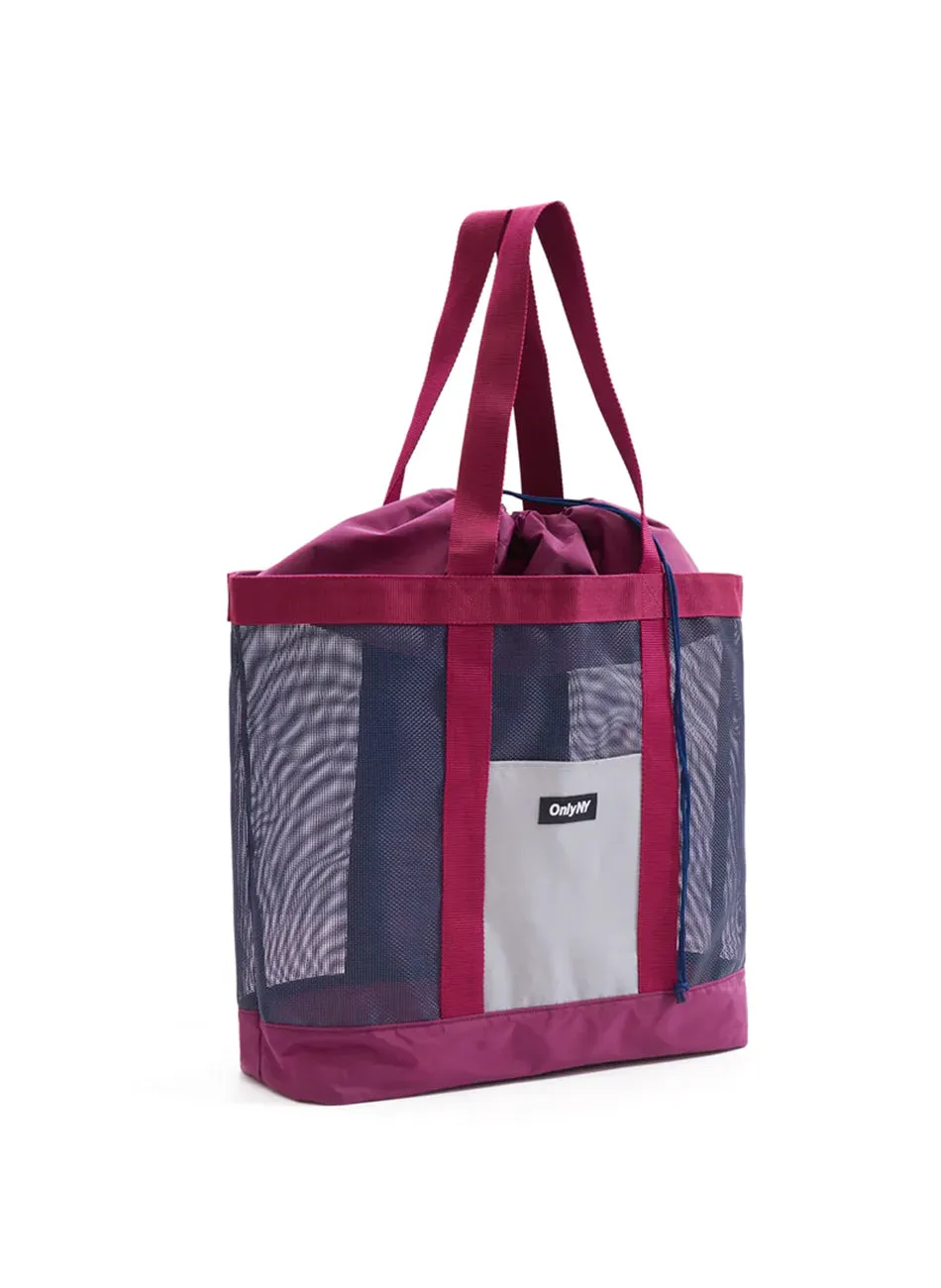 Magenta Mesh Tote Bag for Everyday Use