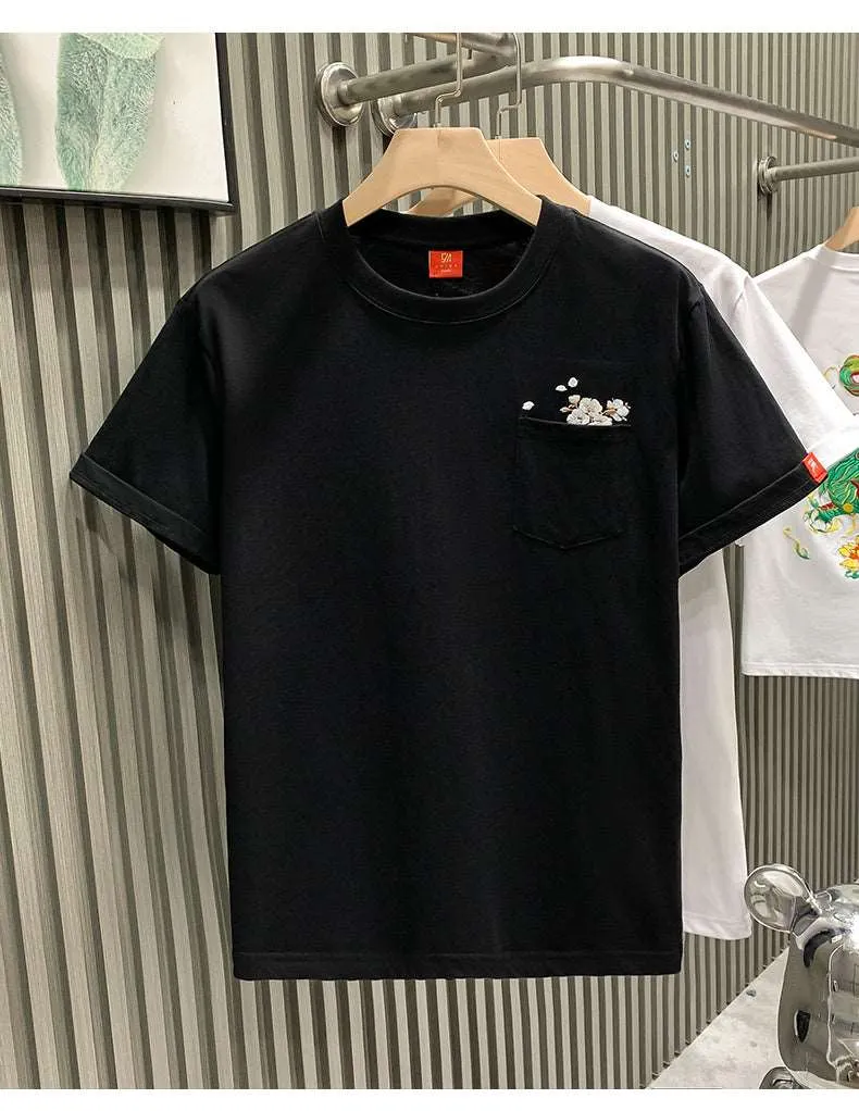 Men's Trendy Embroidery Flowers T-Shirt
