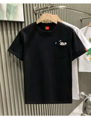 Men's Trendy Embroidery Flowers T-Shirt