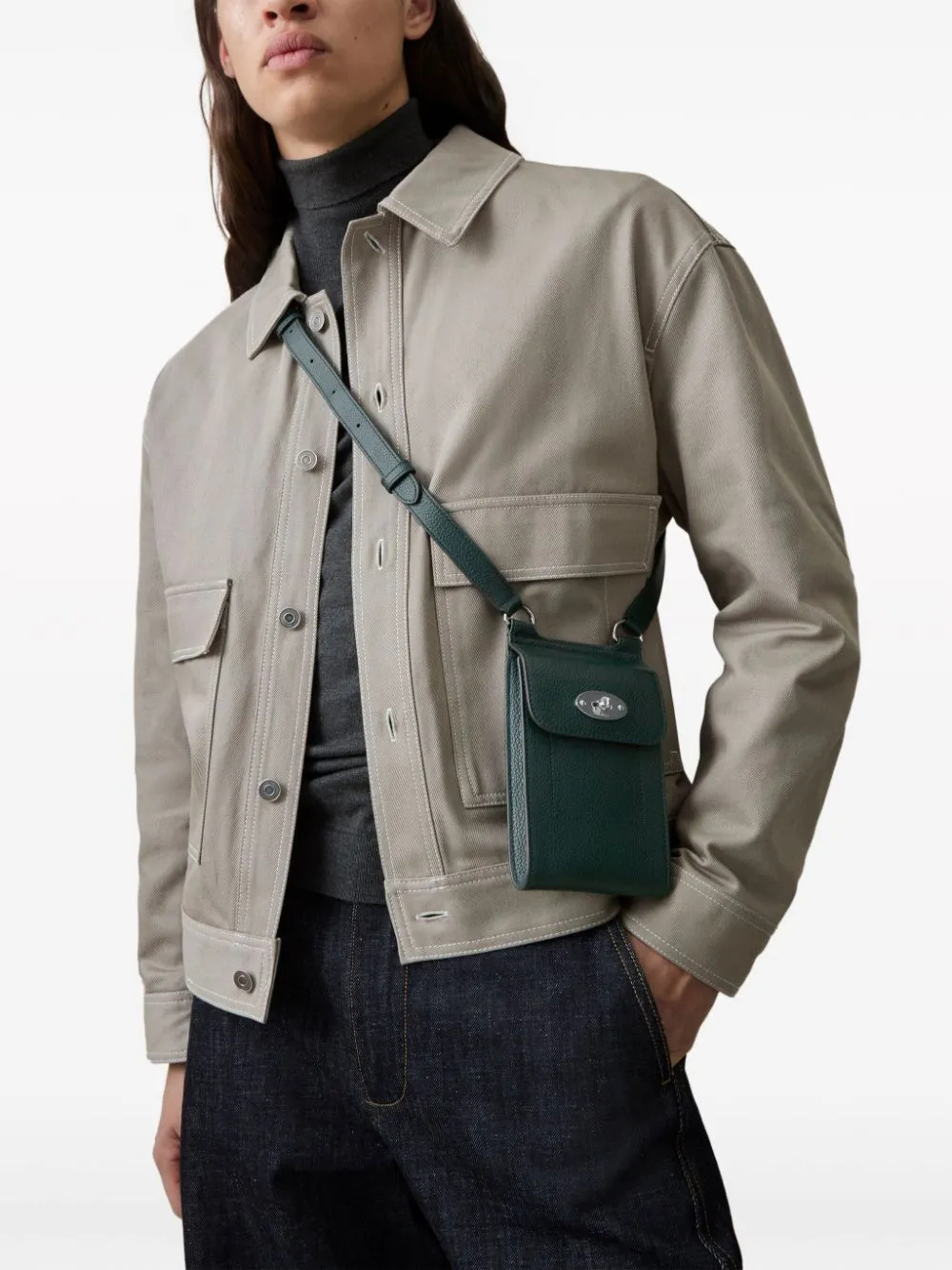 Mini Antony Mulberry Green Small Classic Grain