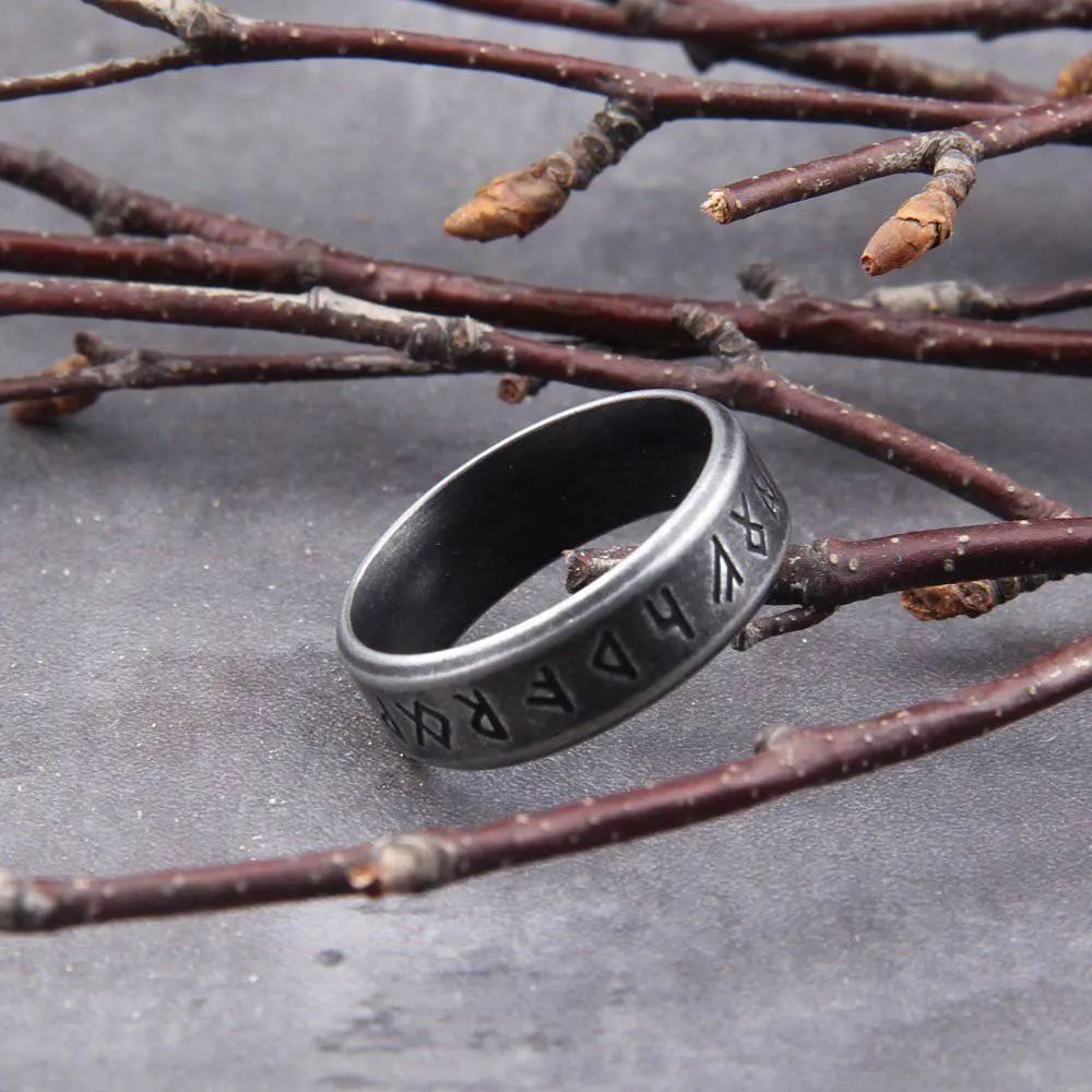 Modern Look Runed Band - Stainless Steel