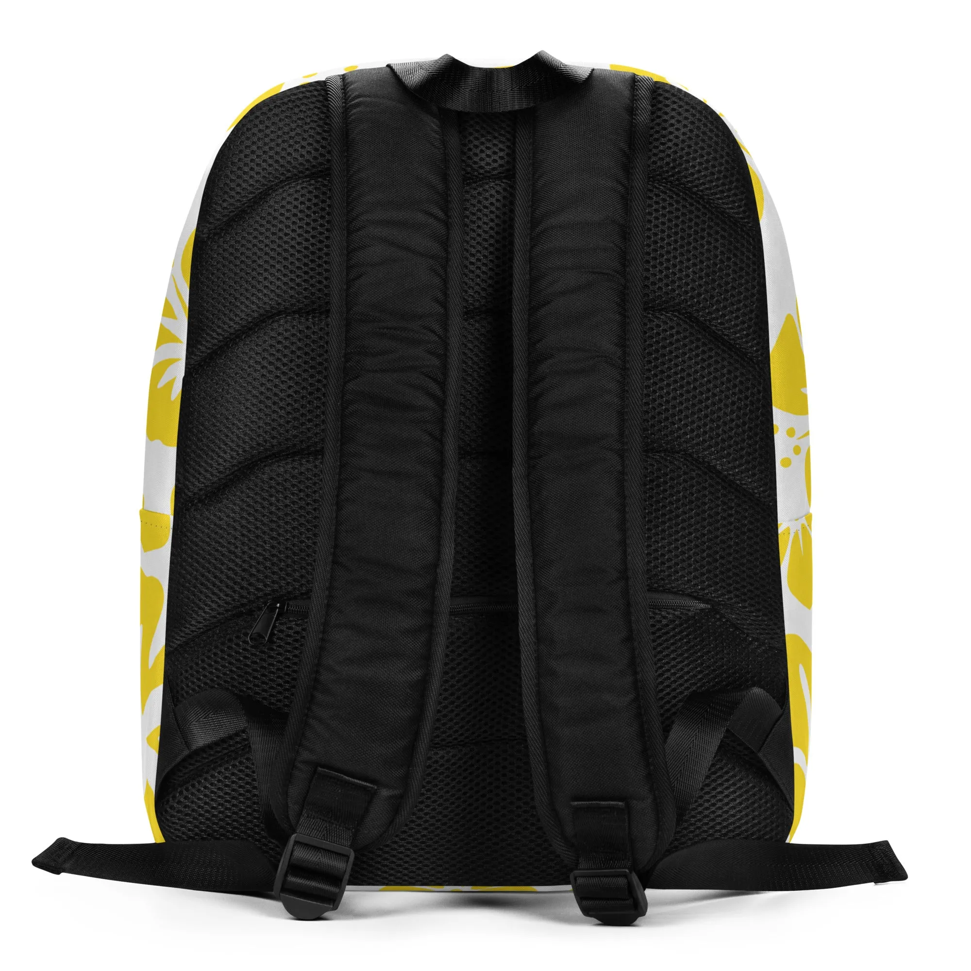 Navy Blue and Yellow Hawaiian Print Backpack