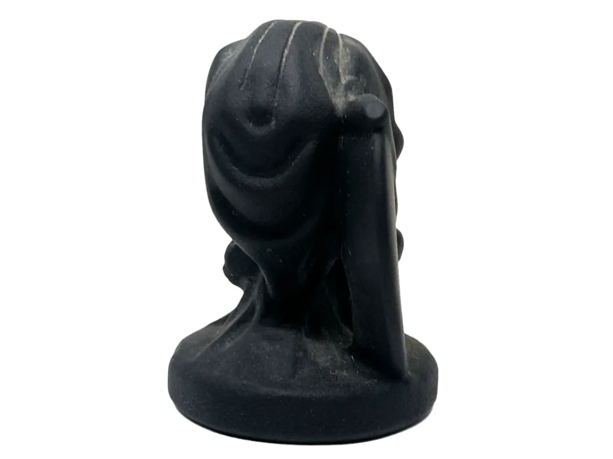 Obsidian Crystal Cartoon Style Grim Reaper Carving