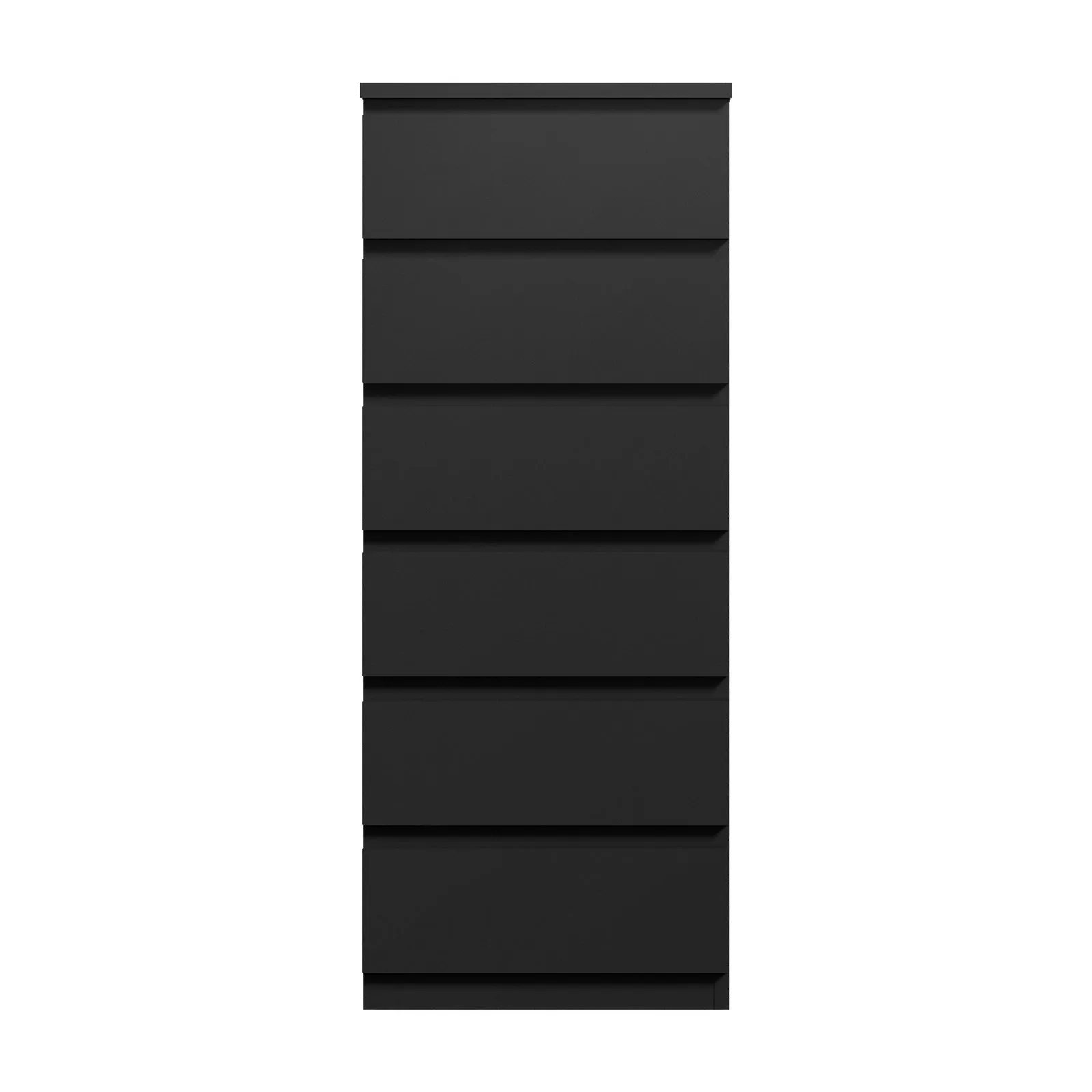Oikiture 6 Chest of Drawers Tallboy Dresser Table Storage Cabinet Bedroom Black