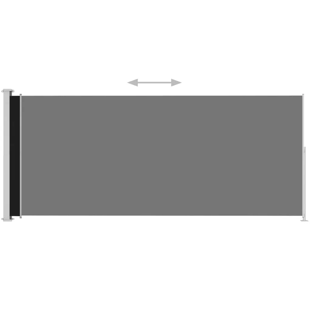 Patio Retractable Side Awning 220x500 cm Black
