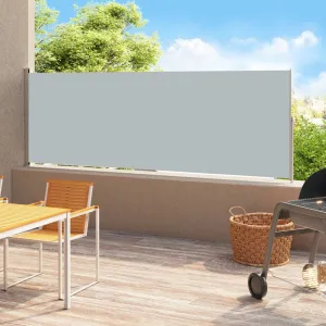 Patio Retractable Side Awning 220x500 cm Grey