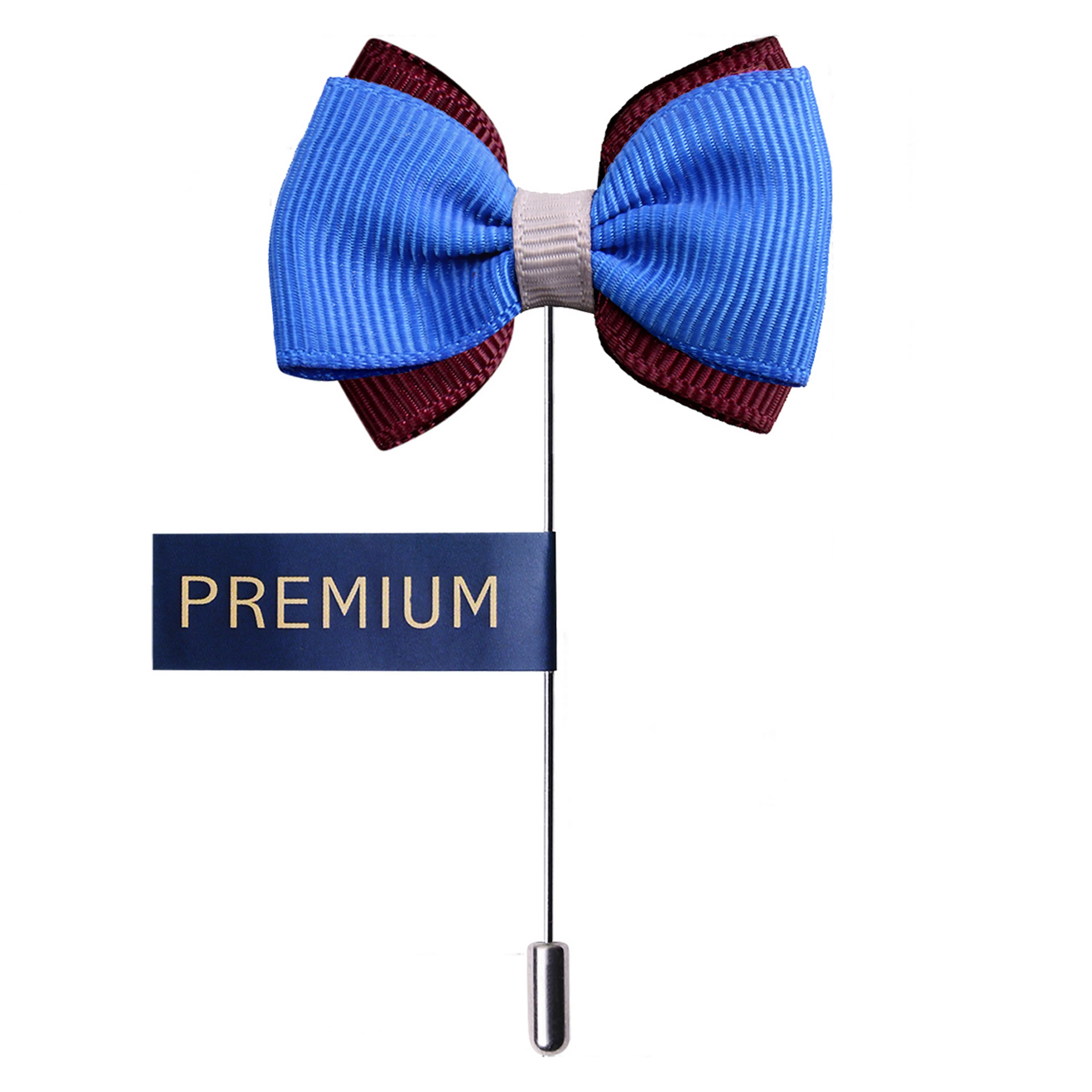 Peluche The Graceful Bow Blue and Brown Brooch