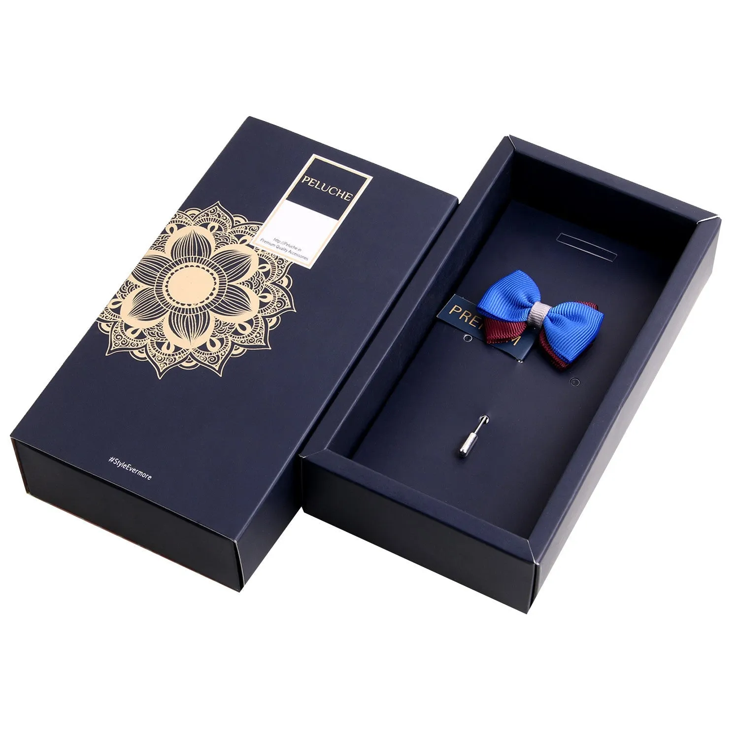 Peluche The Graceful Bow Blue and Brown Brooch