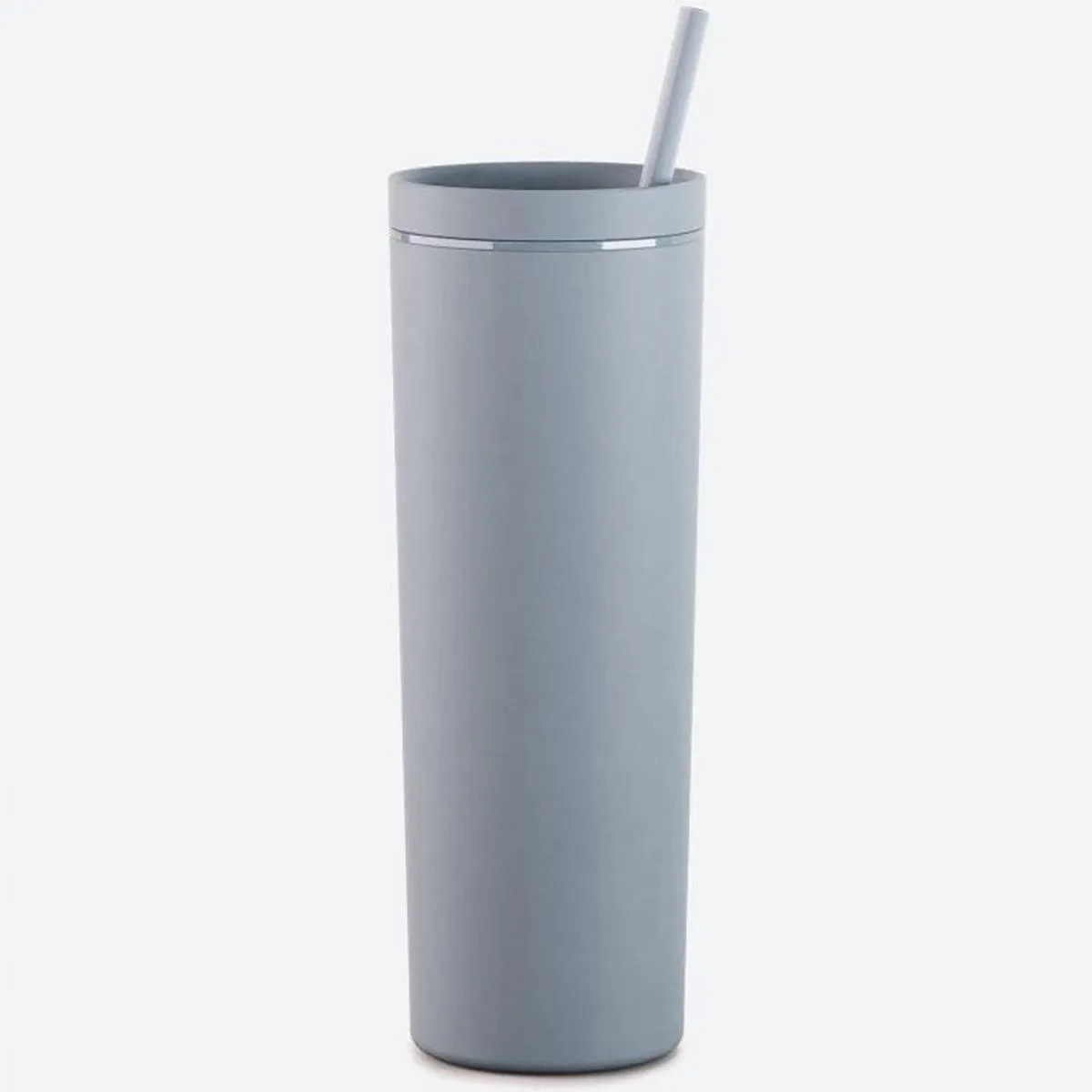 Personalized Dusty Blue UV Printed Skinny Tumbler - 18oz.
