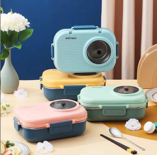 portable bento box, camera shape, include tableware set...