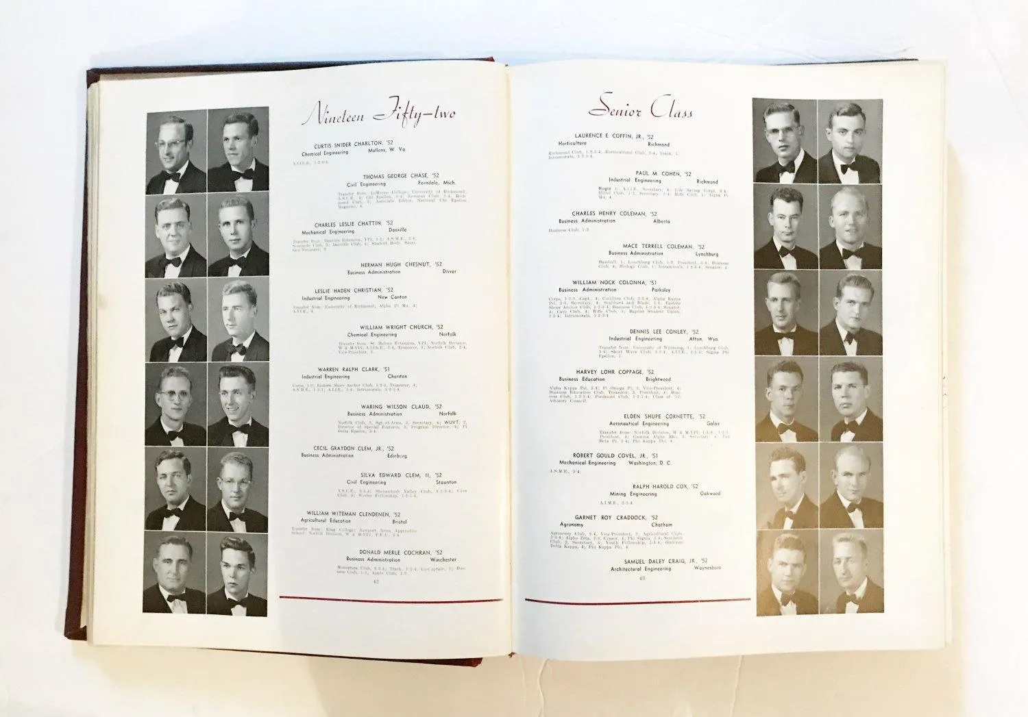 "The Bugle" 1952 Senior Class Yearbook from Virginia Polytechnic Institute
