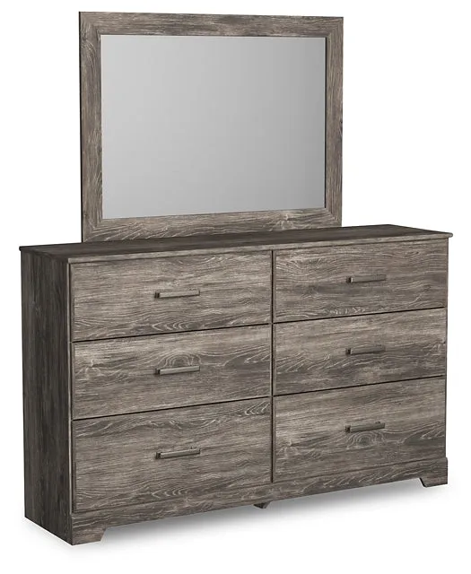 Ralinksi King Panel Bed with Mirrored Dresser