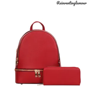 Red “Minimalist” Backpack/Wallet Set